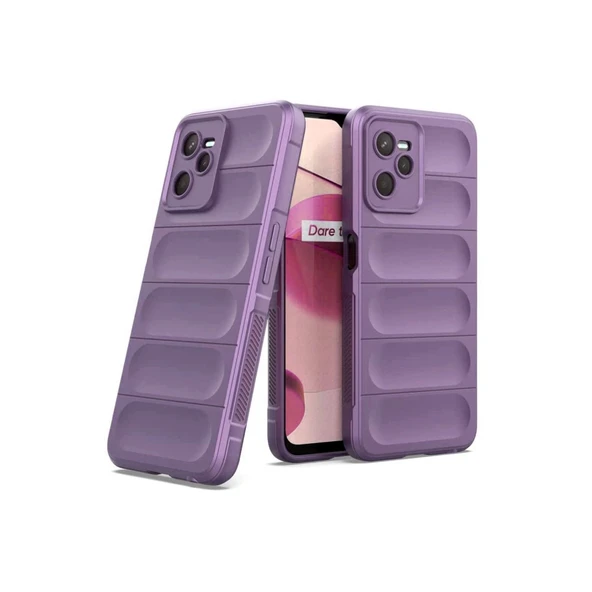 Realme C35 Kılıf Optimum Silikon - Mor - Resim 2