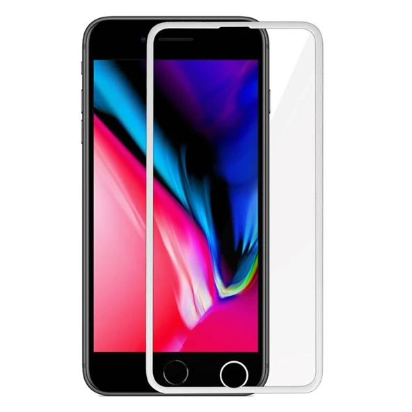 İphone 6 Plus 18d Cam Ekran Koruyucu - Beyaz - Resim 4