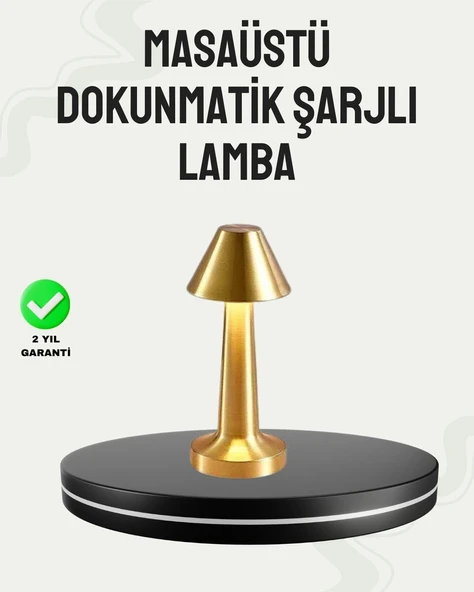 Kablosuz LED Masa Lambası 1800mAh 3 Renk Aydınlatma Dokunmatik ürün görseli 1