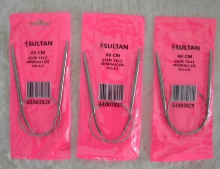 Çelik Telli Misinalı Şiş 40 cm 4 no 4,5 no 5 no 1’er adet ürün görseli 1