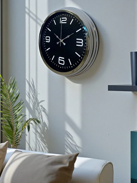 Zentime 40 Cm Krom Şık Duvar Saati - Resim 3