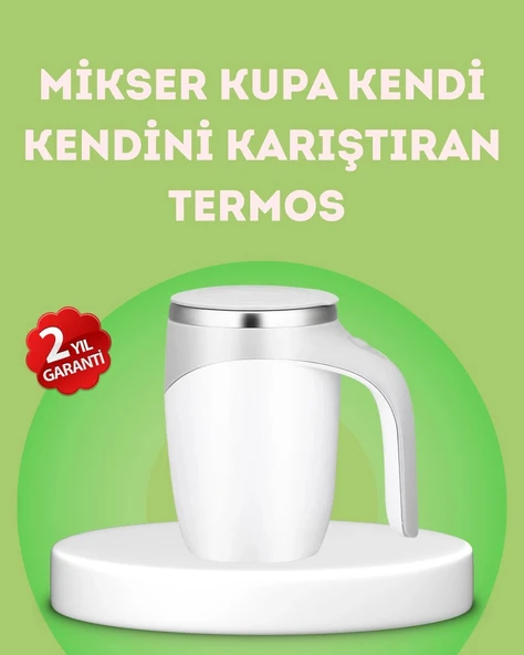 Elektrikli Otomatik Karıştırıcı Kupa – 304 Paslanmaz, USB Şarjlı, Taşınabilir ürün görseli 1