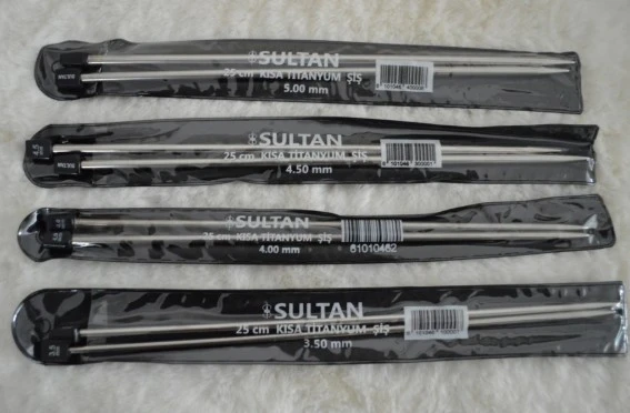 Kısa Titanyum Şiş 25cm 3 no 4 no 4,5 no 5 no 1’er çift ürün görseli 1
