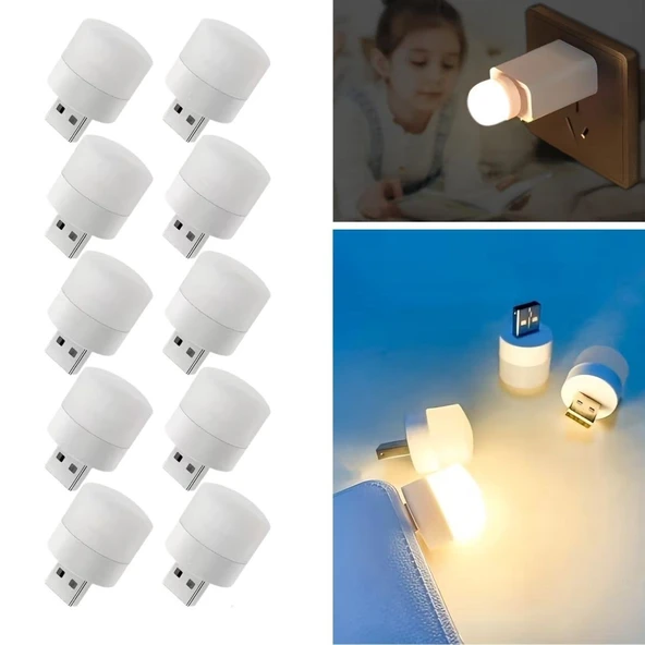 BUFFER® USB Mini Top LED 10’lu Aydınlatma Seti – Sıcak Renkli Gece Lambası, Enerji Tasarruflu Mikro LED Işıklar ürün görseli 1