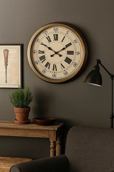 Zentime 60 Cm Eskitme Vintage Duvar Saati ürün görseli 1