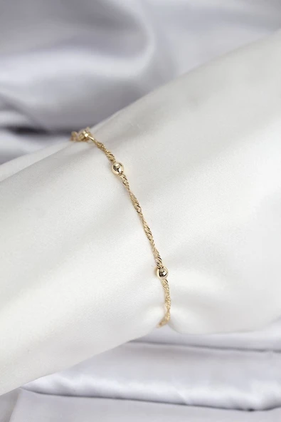 14K Gold Renk Kaplama Topçuklu Model CM Kadın BileklikEB-53-vice/(1395) 3465 ürün görseli 1
