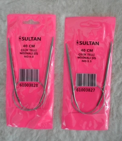 Çelik Telli Misinalı Şiş 40 cm 3,5 no 4 no 1’er adet ürün görseli 1