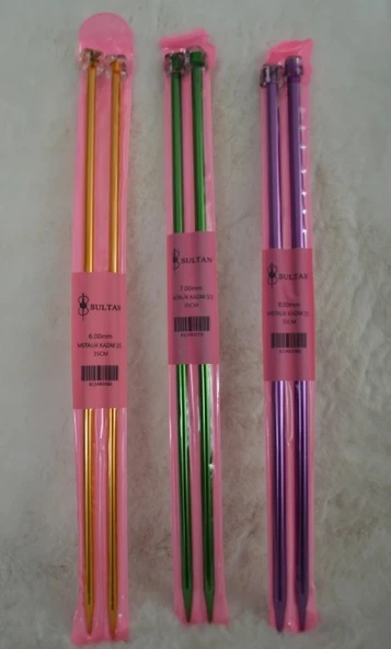 Metal Kazak Şiş 35cm 6,7,8 no 3'lü Set ürün görseli 1