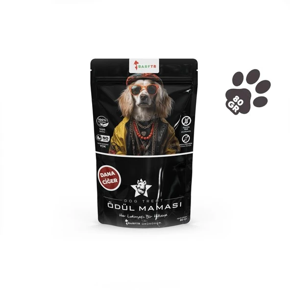 BarfTr Dana Ciğer Parçaları Atıştırmalık  Ödül Maması  80 GRAM Köpekler İçin ürün görseli 1