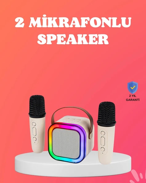 Bluetooth 5.0 Destekli Kablosuz Karaoke Hoparlör ürün görseli 1