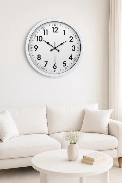 Zentime White Classic 52 Cm Metal Dekoratif Stil Duvar Saati ürün görseli 1