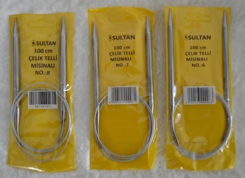 Çelik Telli Misinalı Şiş 100 cm 6 no 7 no 8 no 1’er adet ürün görseli 1