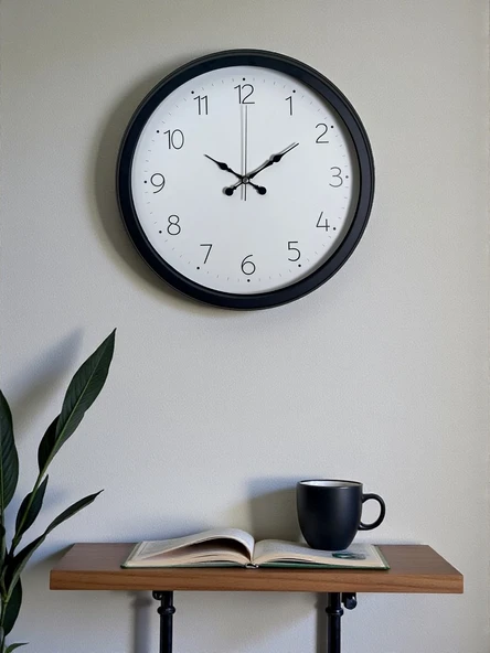 Zentime Pure Time Black 40 Cm Metal Duvar Saati ürün görseli 1