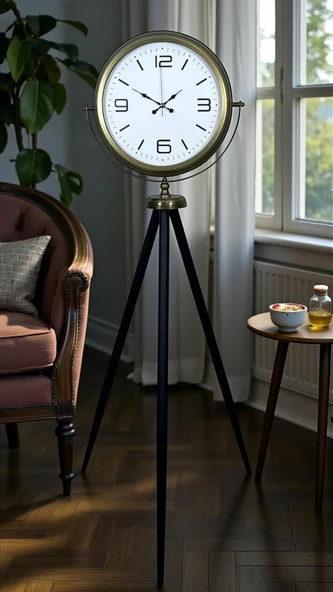 Elegant Vintage Tripod Ayaklı Saat ürün görseli 1