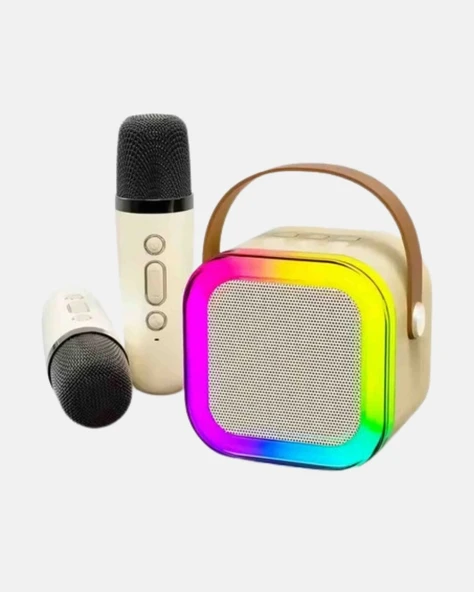 Bluetooth Karaoke Hoparlör Renkli LED Işıklı ve Type-C Şarjlı ürün görseli 1