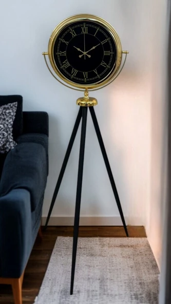 İhtişam Gold Tripod Ayaklı Saat - Resim 3
