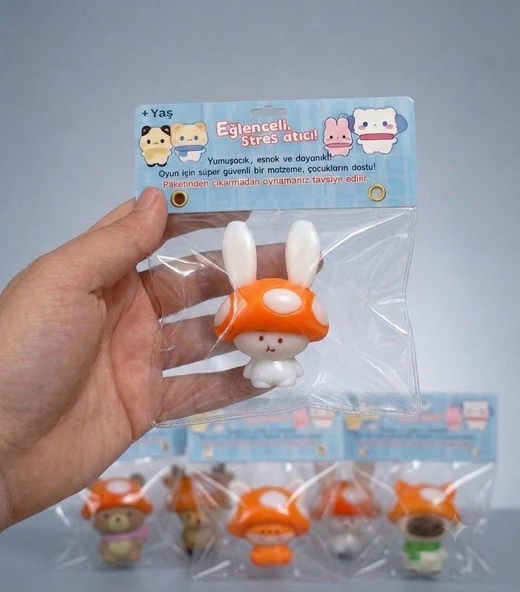 Moj moj Taba Squish Mantar Şapkalı Sukuşi Yumuşak Stres Atıcı Oyuncak - 1 Adet ürün görseli 1