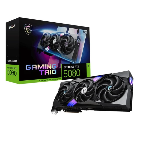 MSI RTX 5080 16G Gaming Trio OC G5080-16GTC 256 Bit GDDR7 16 GB Ekran Kartı ürün görseli 1