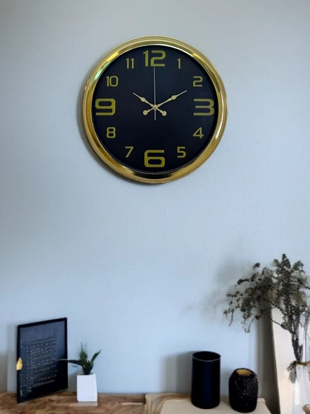 Zentime 40 Cm Gold Lüks Duvar Saati ürün görseli 1