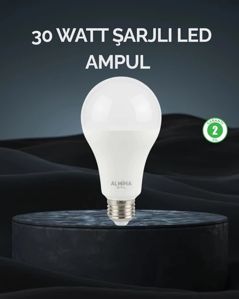 Şarjlı LED Ampul 30 Watt Soğuk Beyaz ürün görseli 1