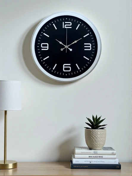 Prime White 40  Cm Metal Modern Duvar Saati ürün görseli 1