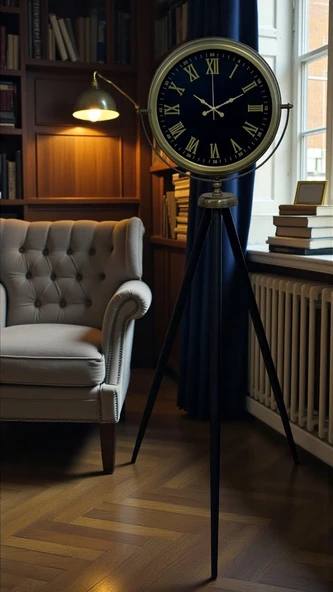 Vintage Roma Rakamlı Modern Tripod Ayaklı Saat ürün görseli 1