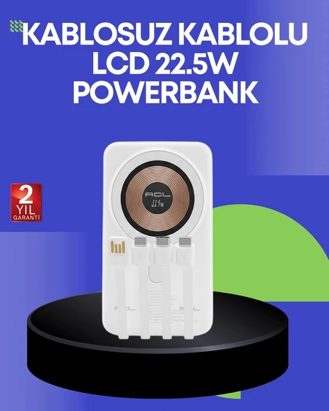 Çoklu Kablo Çıkışlı Taşınabilir Powerbank Kompakt Tasarım ürün görseli 1
