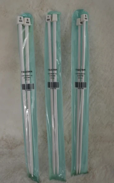 Lüx Beyaz Şiş 35 cm 6 no 7 no 8 no 1’er çift ürün görseli 1
