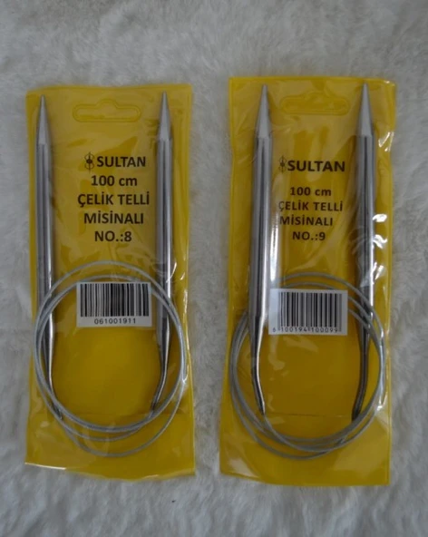 Çelik Telli Misinalı Şiş 100 cm 8 no 9 no 1’er adet ürün görseli 1
