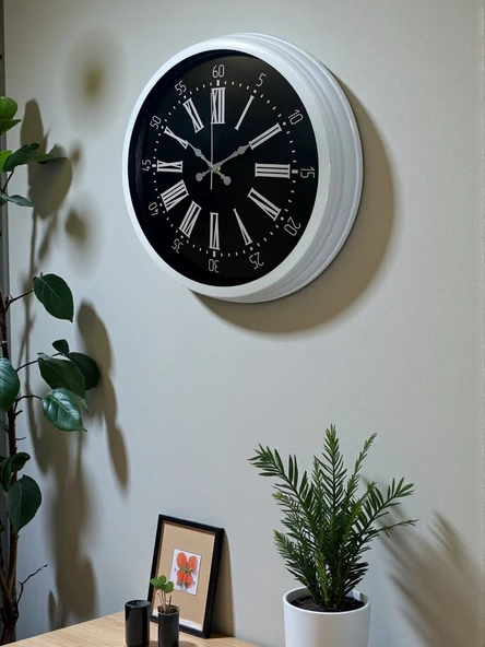 Elegance White 40 Cm Metal Duvar Saati - Resim 3