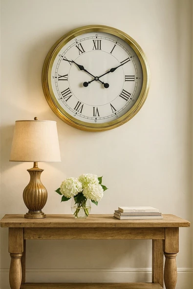 Zentime 60 Cm Gold Lüks Duvar Saati ürün görseli 1