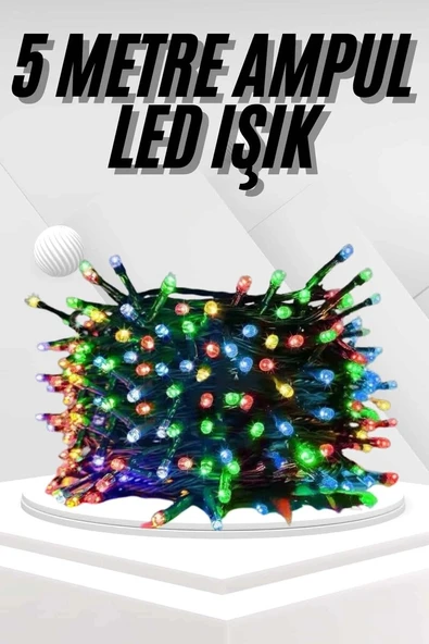 Ledli Fişli Led Dekor Lambası 5M RGB Yılbaşı Ağacı Işığı ürün görseli 1
