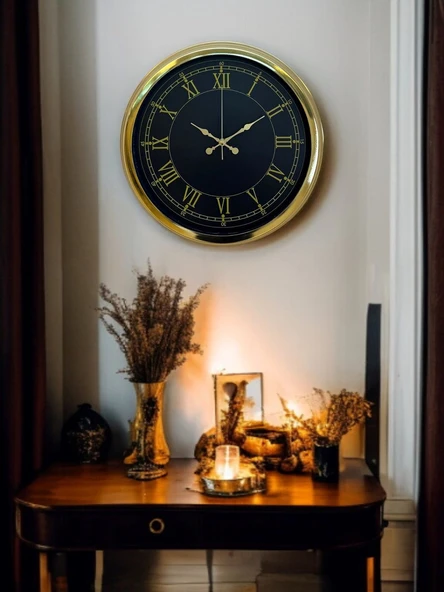 Zentime 40 Cm Gold Lüks Duvar Saati ürün görseli 1
