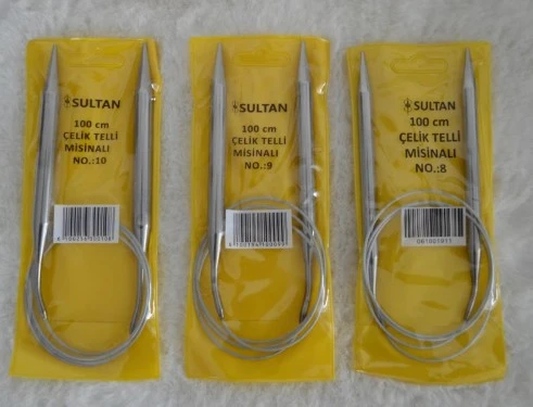 Çelik Telli Misinalı Şiş 100 cm 8 no 9 no  10 no 1’er adet ürün görseli 1