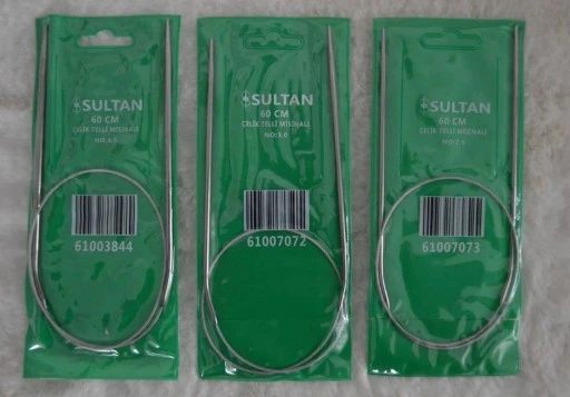 Çelik Telli Misinalı Şiş 60 cm 2,5 no 3 no 3,5 no 1’er adet ürün görseli 1