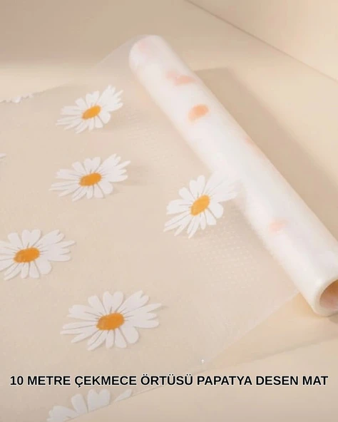 10 Metre Papatya Desenli Kolay Temizlenebilir Çekmece Matı ürün görseli 1