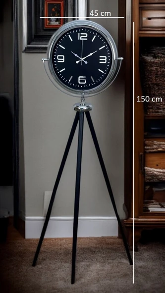 Krom Asil Tripod Ayaklı Saat - Resim 5