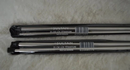 Lüx Titanyum Şiş 35 cm 9 no ve 10 no 1’er çift ürün görseli 1