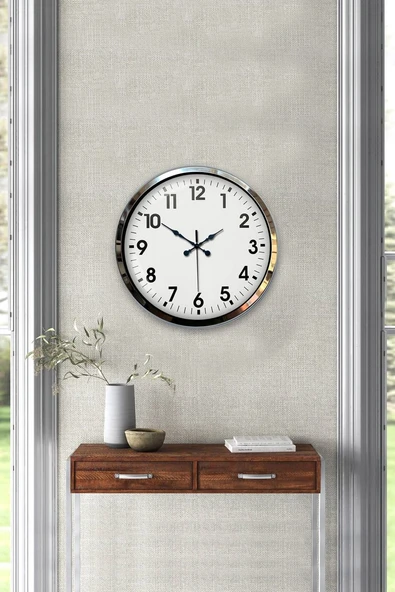 Zentime Krom Elegance 40 Cm Metal Standart Duvar Saati ürün görseli 1