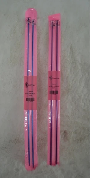 Metal Kazak Şiş 35cm  2,5 no ve 3 no 1’er çift ürün görseli 1