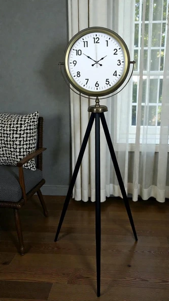 Eskitme Tripod Ayaklı Dekoratif Saat ürün görseli 1