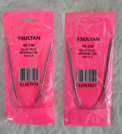 Çelik Telli Misinalı Şiş 40 cm 3 no 3,5 no 1’er adet ürün görseli 1