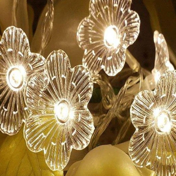 Çiçek Desenli 3.5 Metre USB LED Işık – 20 LED’li Dekoratif Ortam Aydınlatması ürün görseli 1