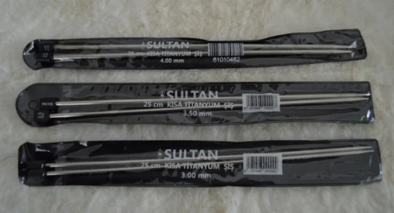 Kısa Titanyum Şiş 25cm 3 no 3,5 no 4 no 1’er çift ürün görseli 1
