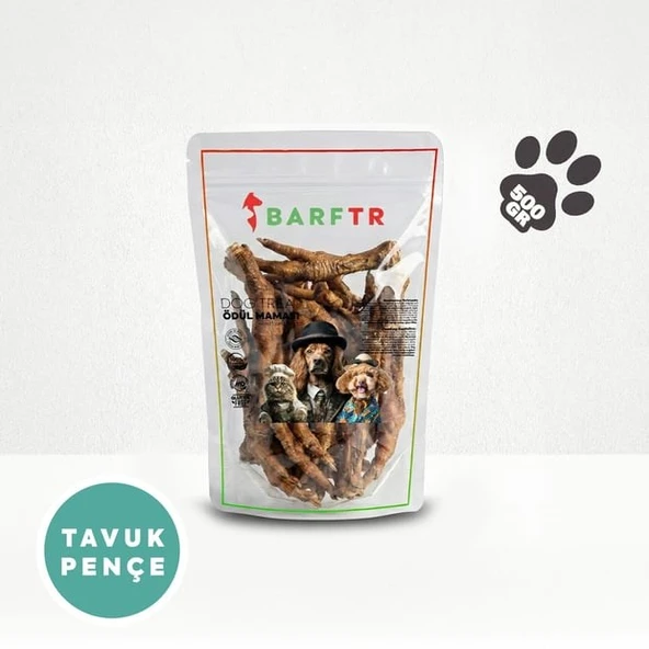 BarfTr Tavuk Pençe Çiğnemelik Atıştırmalık Ödül Maması 500 GRAM Köpekler İçin ürün görseli 1