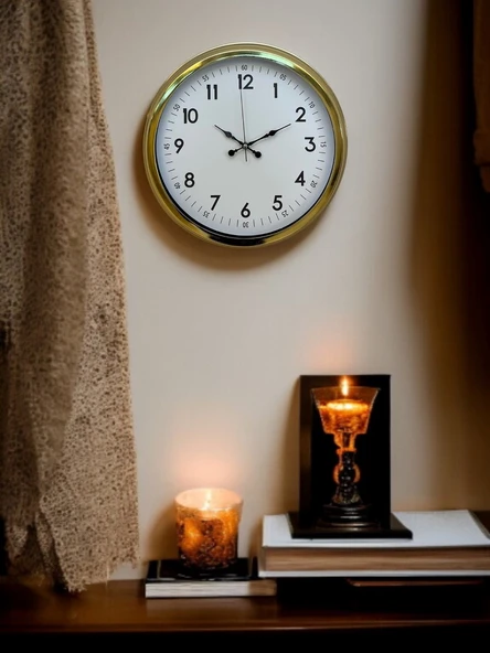 Zentime 40 Cm Gold Lüks Duvar Saati ürün görseli 1