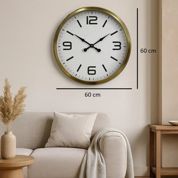 Zentime 60 Cm Gold Lüks Duvar Saati - Resim 3