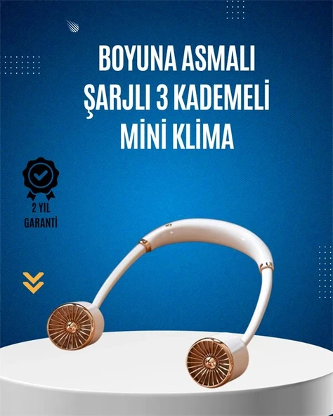 USB Şarjlı Boyun Fanı | Hafif, Katlanabilir, Taşınabilir, Düşük Gürültülü Fan ürün görseli 1