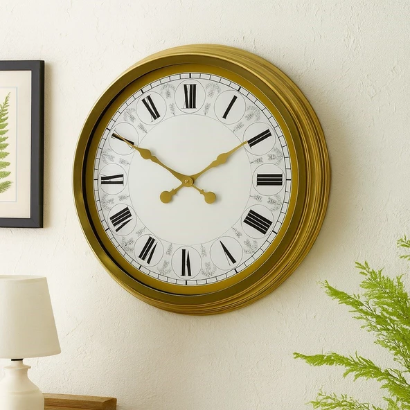 Zentime 60 Cm Gold Lüks Duvar Saati ürün görseli 1