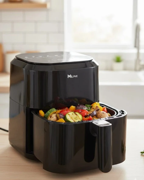 4 Litre Cam Hazneli 1360W Ayarlanabilir Isılı Airfryer ürün görseli 1